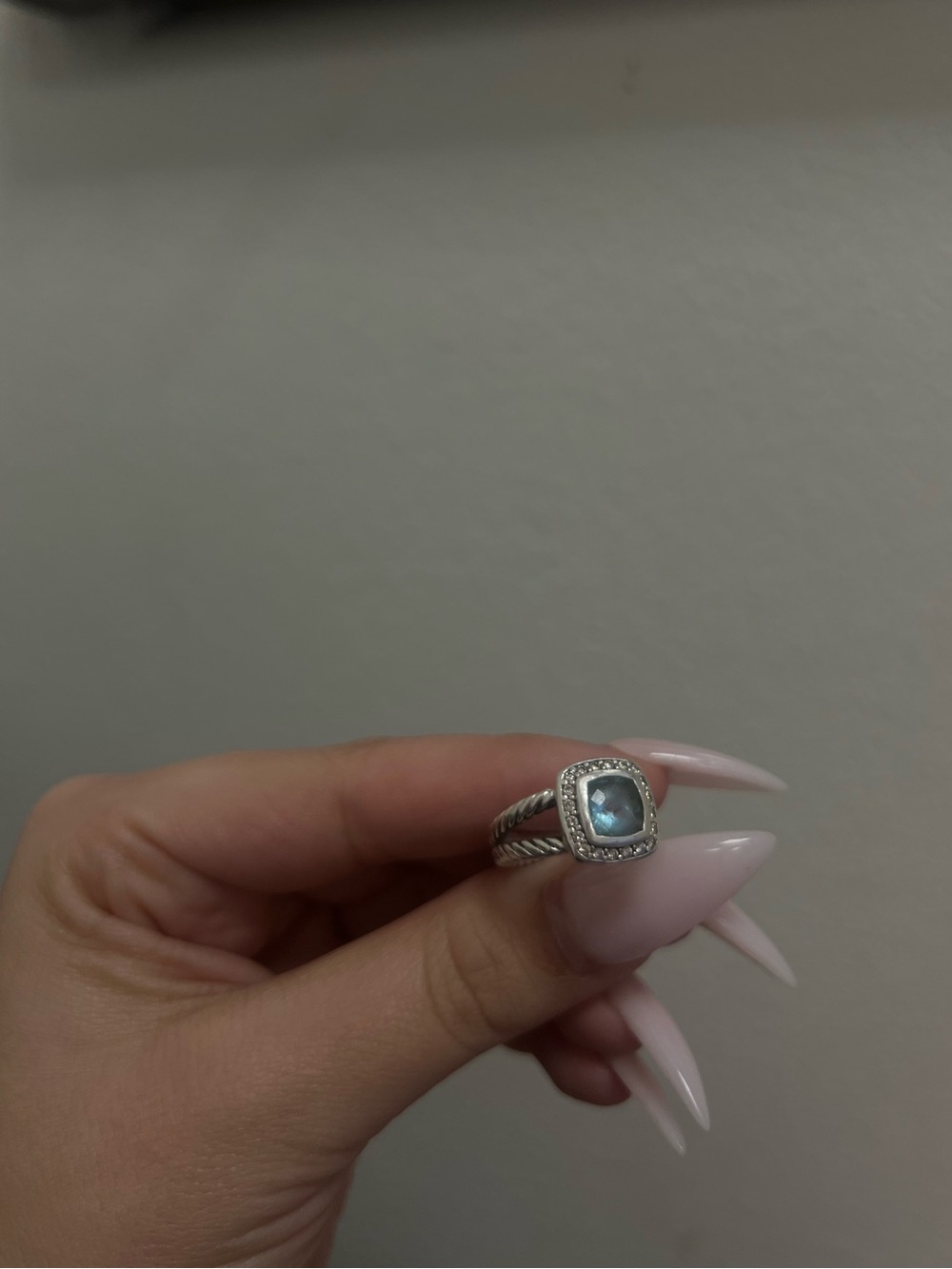 David Yurman Petite Albion Ring with Prasiolite & Diamonds